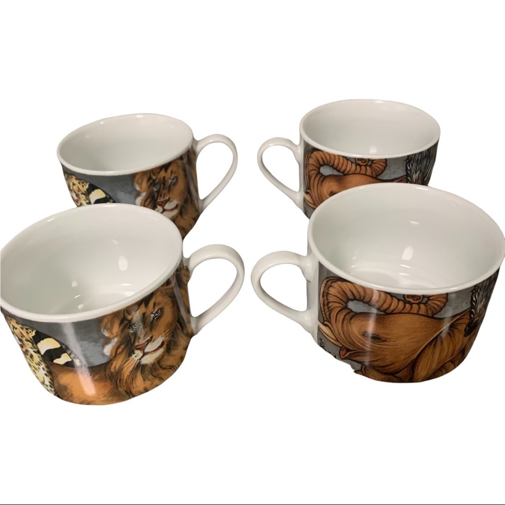 Cat Lady Sakura Coffee Mugs La Menagerie Ultra Porcelain Safari Animals